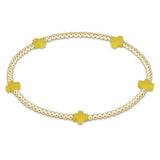 Signature Cross Small Gold Pattern 2mm Bracelet - Canary Bracelets enewton
