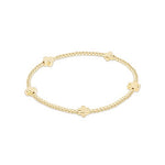 Signature Cross Small Gold Pattern 2mm Bracelet - Gold Bracelets enewton