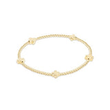 Signature Cross Small Gold Pattern 2mm Bracelet - Gold Bracelets enewton
