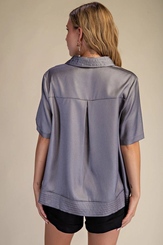Silver Lining Polo Top - Sugar Babies Children's Boutique/Meg's Shoppe