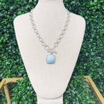 Silver Stone Toggle Necklace - Sugar Babies Children's Boutique/Meg's Shoppe