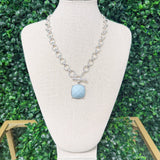 Silver Stone Toggle Necklace - Sugar Babies Children's Boutique/Meg's Shoppe