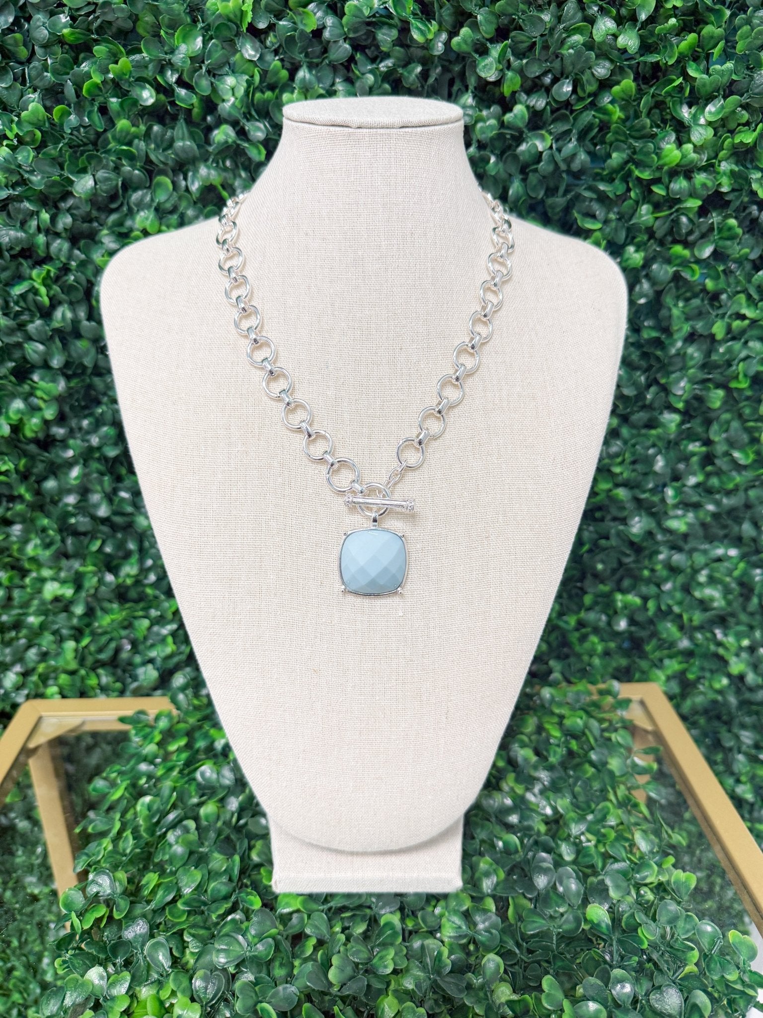 Silver Stone Toggle Necklace - Sugar Babies Children's Boutique/Meg's Shoppe
