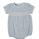 Simply Sweet Smocked Bubble - Lt. Blue Boys Bubbles + Rompers Magnolia Baby