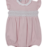 Simply Sweet Smocked Bubble - Pink Girls Bubbles + Rompers Magnolia Baby