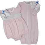 Simply Sweet Smocked Bubble - Pink Girls Bubbles + Rompers Magnolia Baby