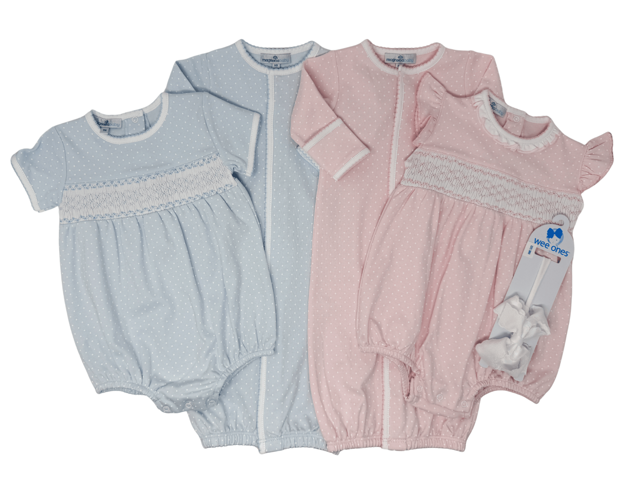 Simply Sweet Smocked Bubble - Pink Girls Bubbles + Rompers Magnolia Baby