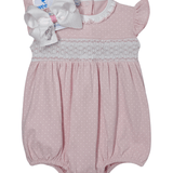 Simply Sweet Smocked Bubble - Pink Girls Bubbles + Rompers Magnolia Baby