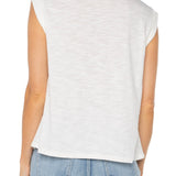 Sleeveless Woven To Knit Top - Whipped Cream Tops Liverpool
