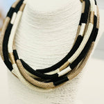 Slub 8-Strand - Black Multi Necklaces TWO FORTY TWO