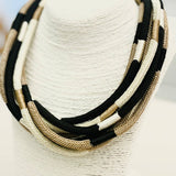 Slub 8-Strand - Black Multi Necklaces TWO FORTY TWO