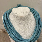 Slub 8-Strand Necklace - Dusty Light Blue Necklaces TWO FORTY TWO