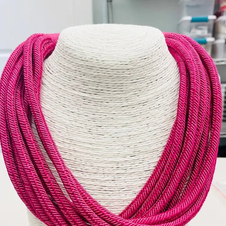Slub 8-Strand Necklace - Magenta Necklaces TWO FORTY TWO