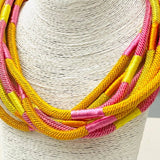 Slub 8-Strand - Yellow/Pink Multi Necklaces TWO FORTY TWO