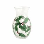 Small Holly Glass Vase Seasonal Mudpie
