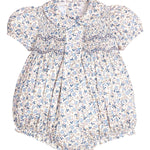 Smocked Bridget Bubble - Wisteria Floral Girls Bubbles + Rompers Little English