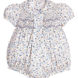 Smocked Bridget Bubble - Wisteria Floral Girls Bubbles + Rompers Little English