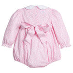 Smocked Natalie Bubble - Pink Vinings Girls Bubbles + Rompers Little English