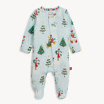 Snow Excited Modal Footie Baby Sleepwear Magnetic Me