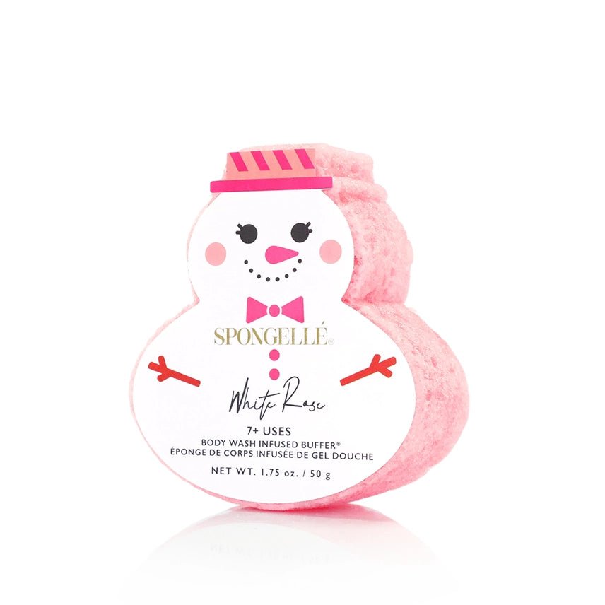 Snowman Holiday Buffer - Assorted Seasonal Spongellé White Rose