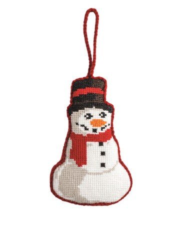 Snowman Needlepoint Ornament Seasonal Mudpie