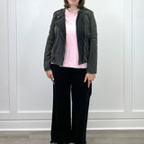 Soft Edge Moto Jacket - Black Sweaters Umgee