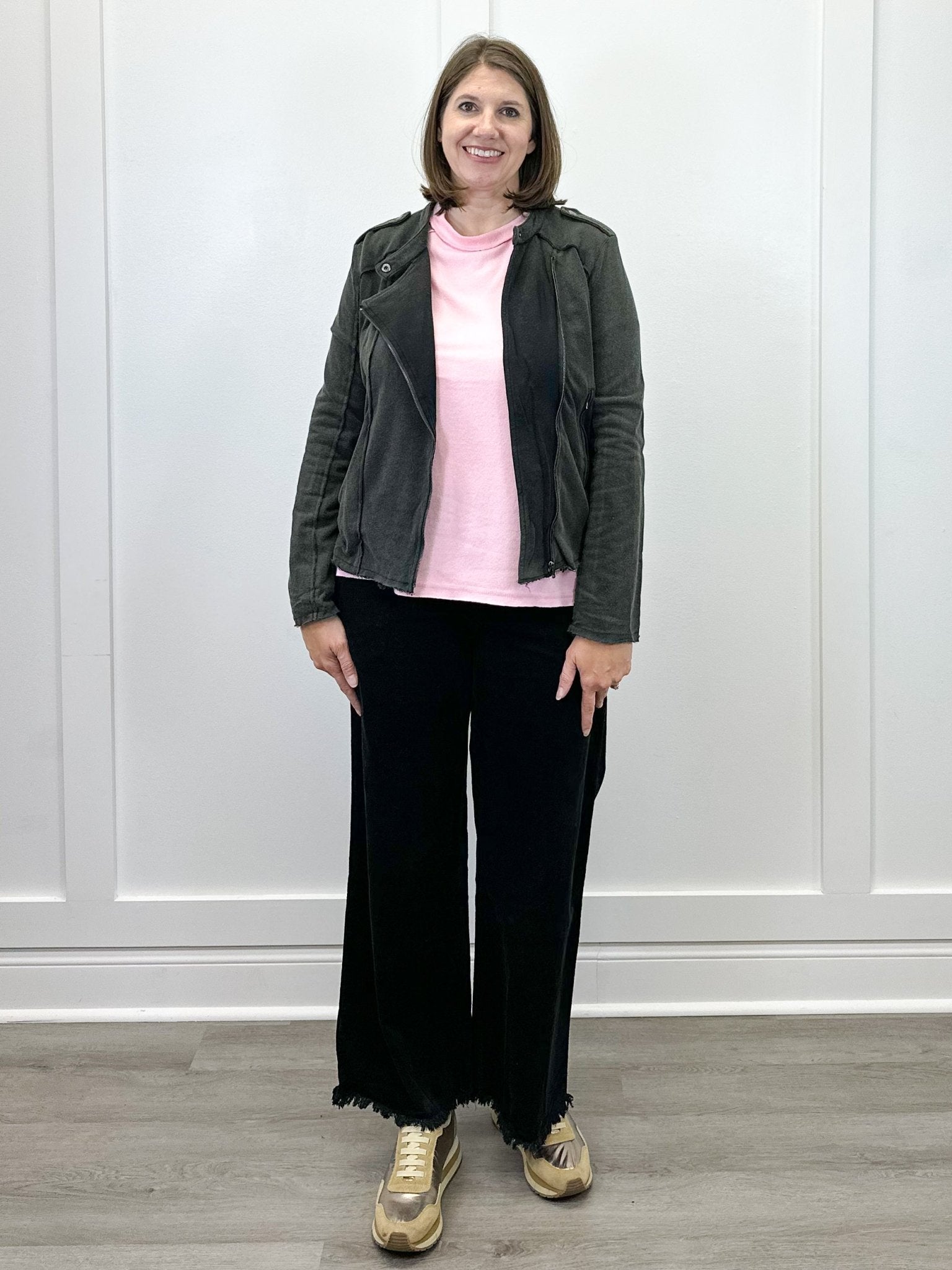 Soft Edge Moto Jacket - Black Sweaters Umgee