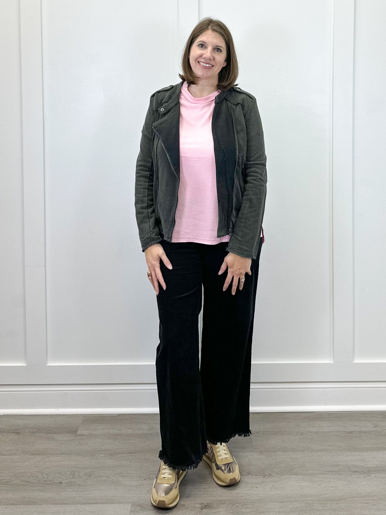 Soft Edge Moto Jacket - Black Sweaters Umgee