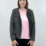 Soft Edge Moto Jacket - Black Sweaters Umgee