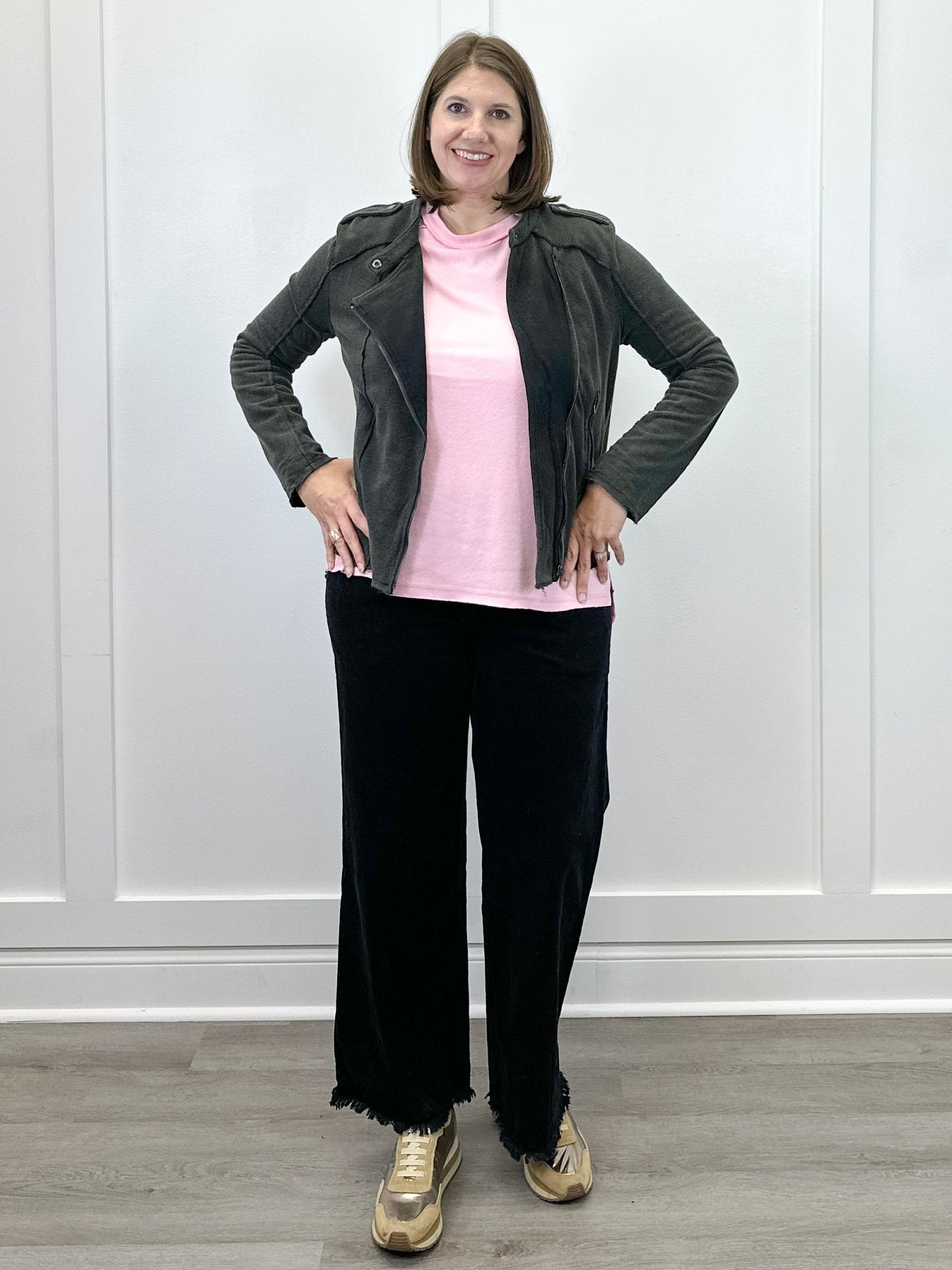 Soft Edge Moto Jacket - Black Sweaters Umgee