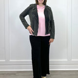 Soft Edge Moto Jacket - Black Sweaters Umgee