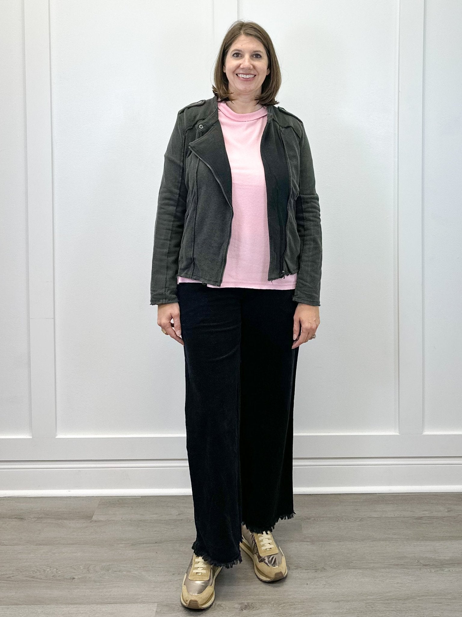 Soft Edge Moto Jacket - Black Sweaters Umgee