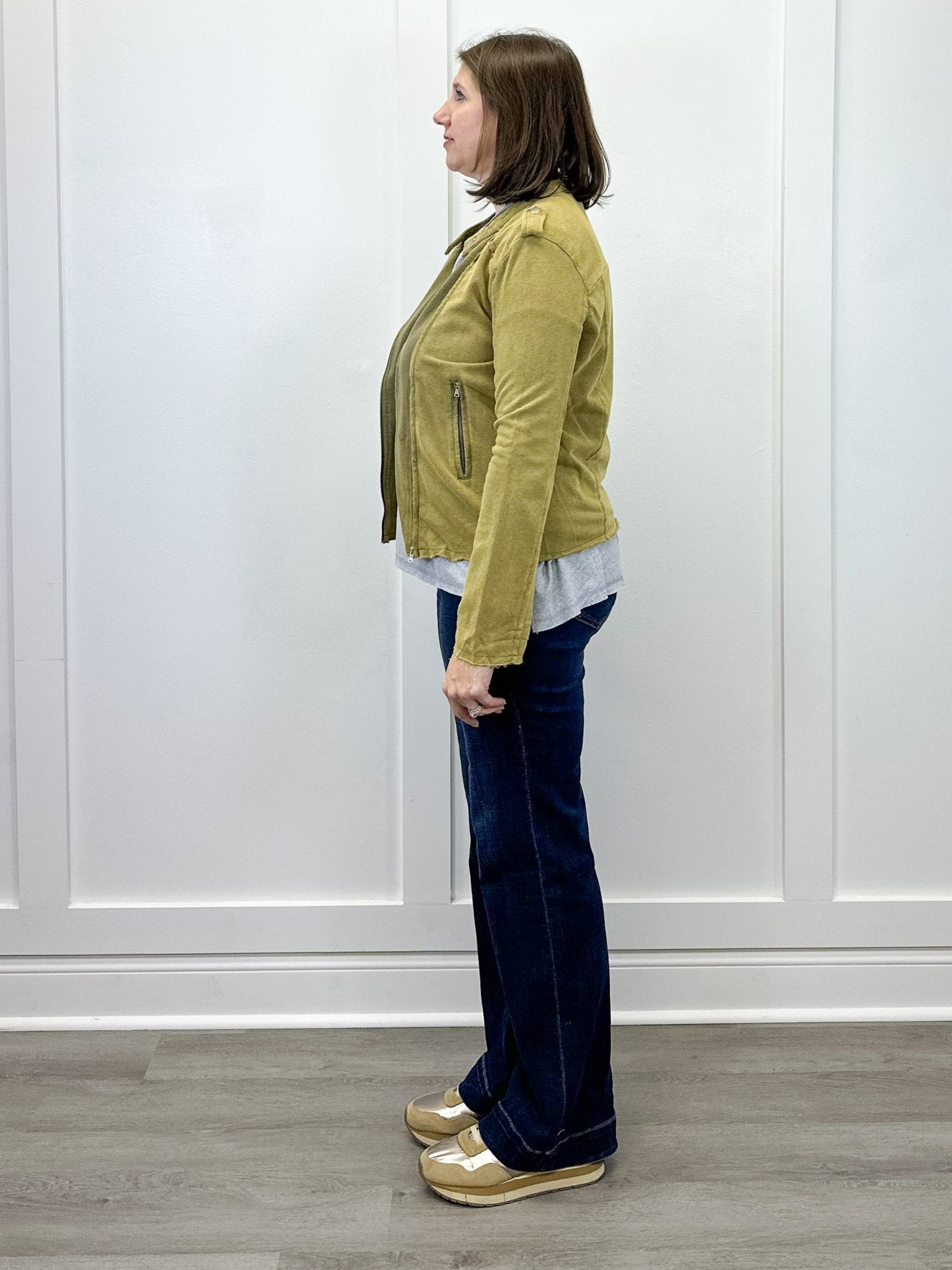 Soft Edge Moto Jacket - Olive Sweaters Umgee