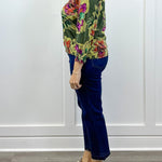Soft Yarn Three Quarter Sleeve Crewneck Sweater - Chive Sweaters Tribal