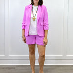 Solid Airflow Blazer & Shorts Set - Pink Orchid Tops Oddi