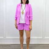 Solid Airflow Blazer & Shorts Set - Pink Orchid Tops Oddi