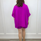 Solid Woven Top & Shorts Set - Wild Plum Tops Oddi