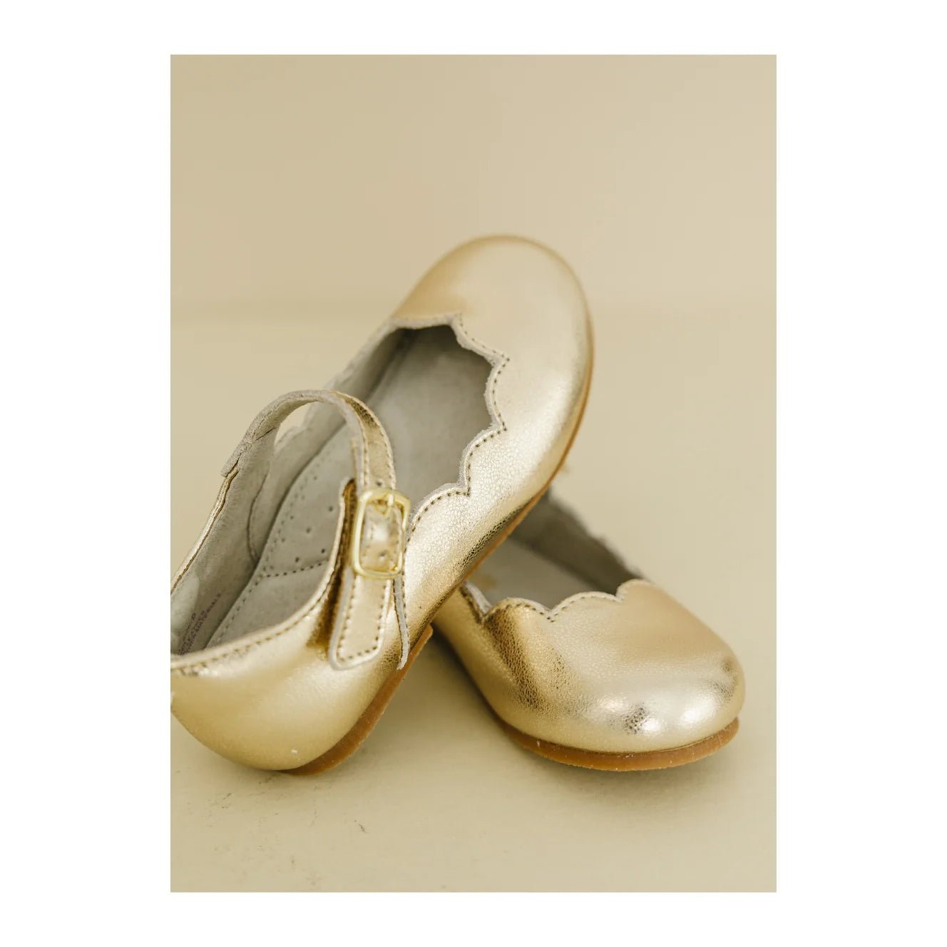 Sonia Scalloped Flat - Gold Girls Shoes L'Amour