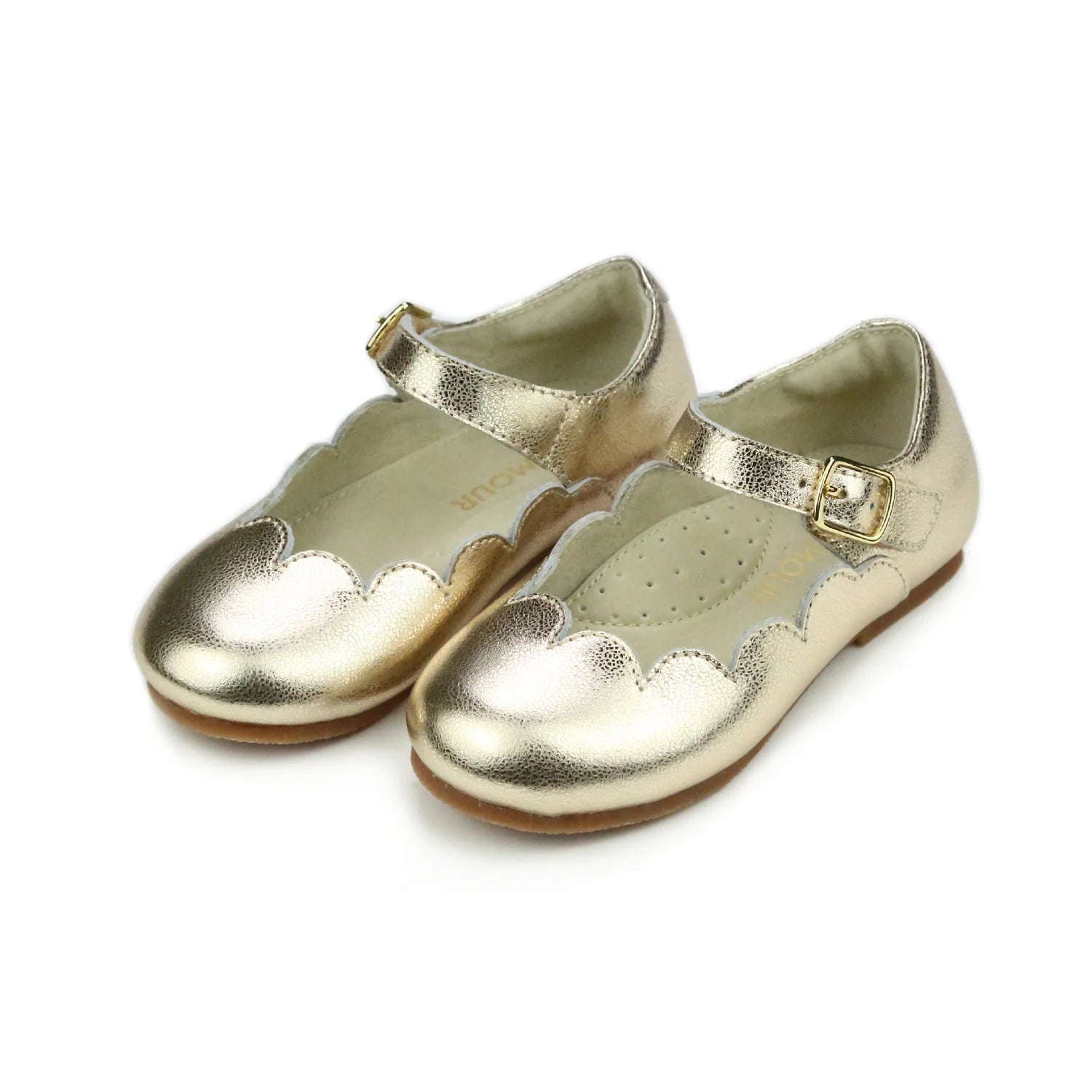 Sonia Scalloped Flat - Gold Girls Shoes L'Amour