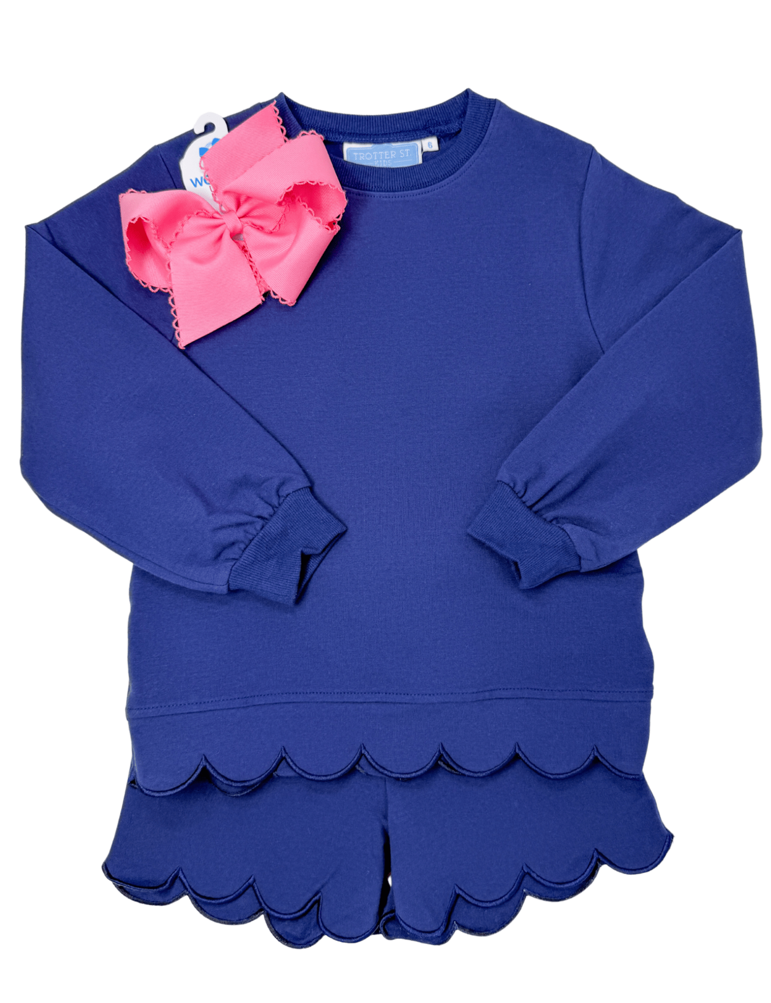 Sophia Scalloped Set - Navy Girls Sets Trotter Street Kids