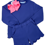 Sophia Scalloped Set - Navy Girls Sets Trotter Street Kids