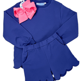 Sophia Scalloped Set - Navy Girls Sets Trotter Street Kids