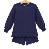 Sophia Scalloped Set - Navy Girls Sets Trotter Street Kids