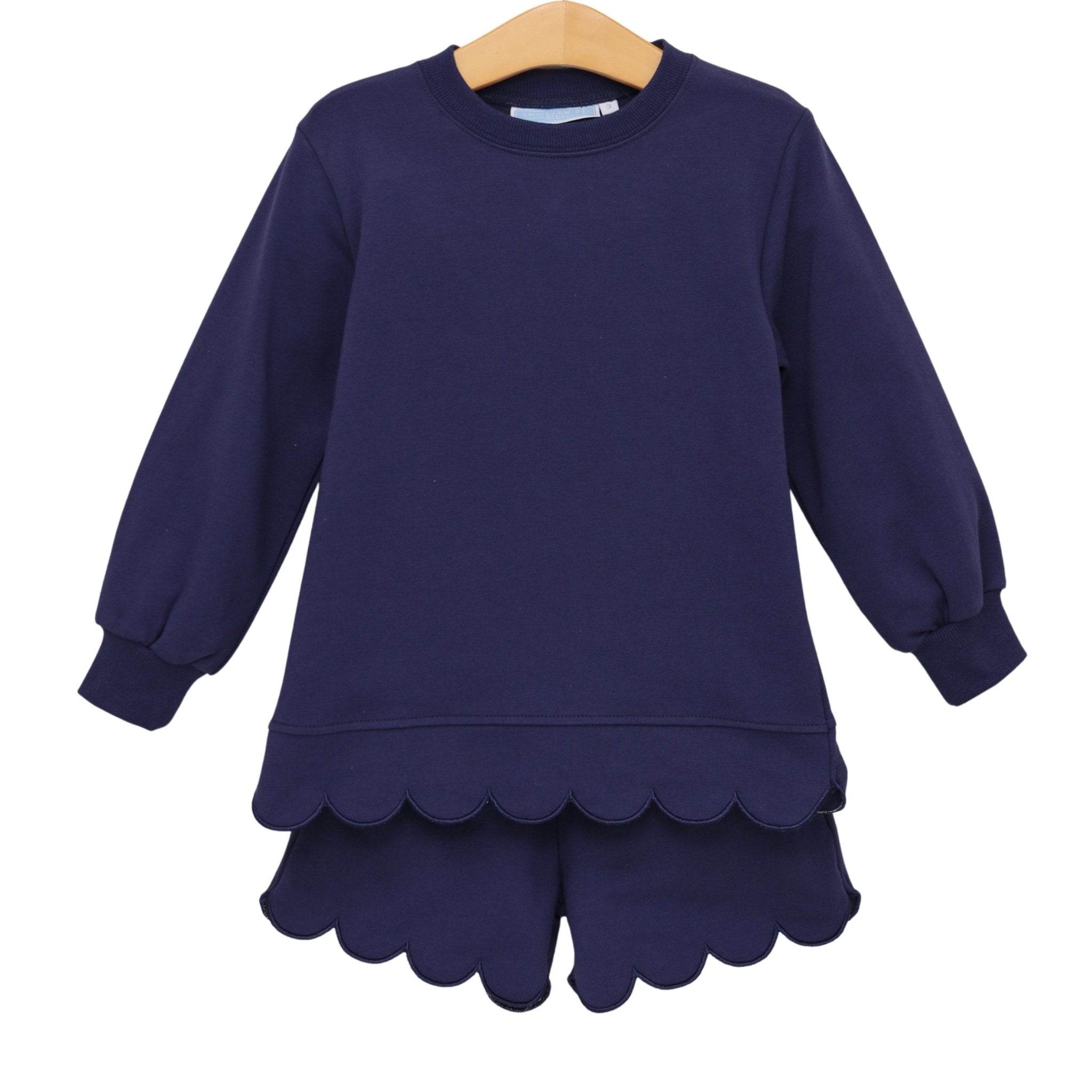 Sophia Scalloped Set - Navy Girls Sets Trotter Street Kids