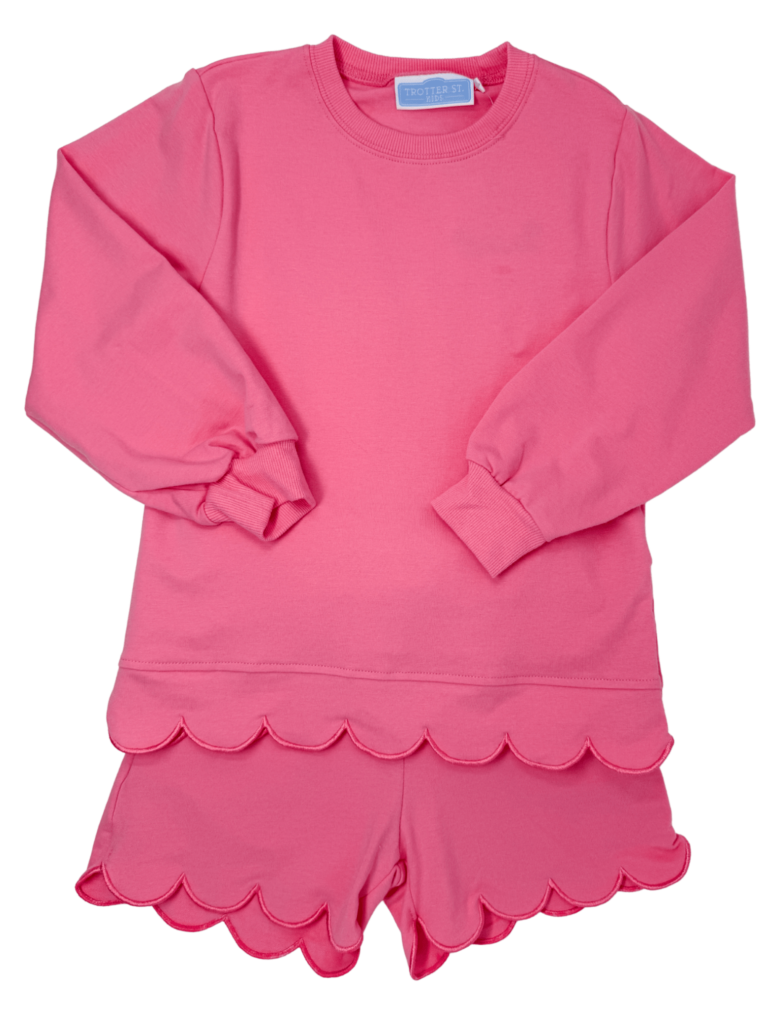 Sophia Scalloped Set - Pink Girls Sets Trotter Street Kids