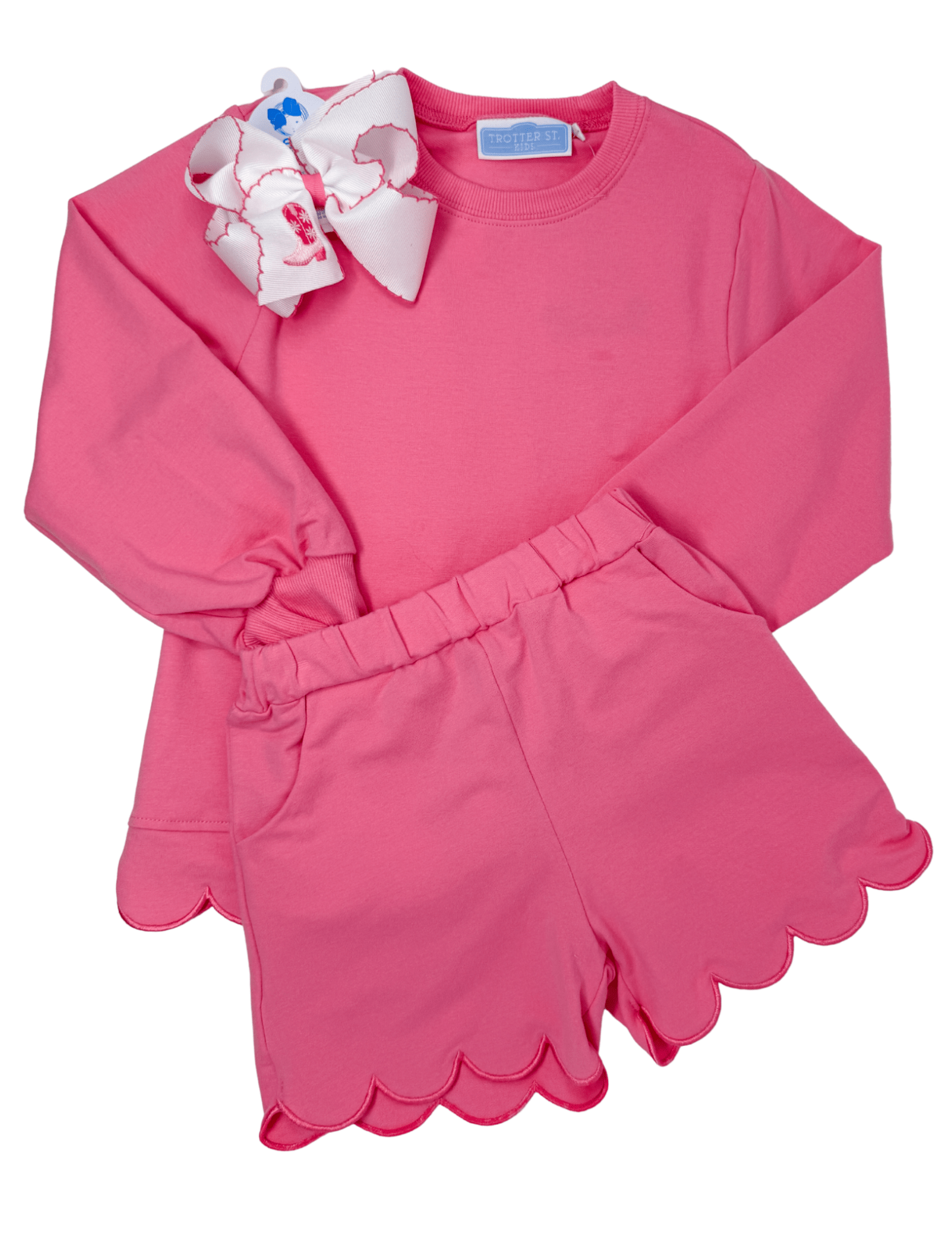 Sophia Scalloped Set - Pink Girls Sets Trotter Street Kids