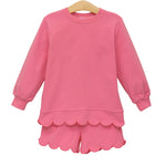 Sophia Scalloped Set - Pink Girls Sets Trotter Street Kids