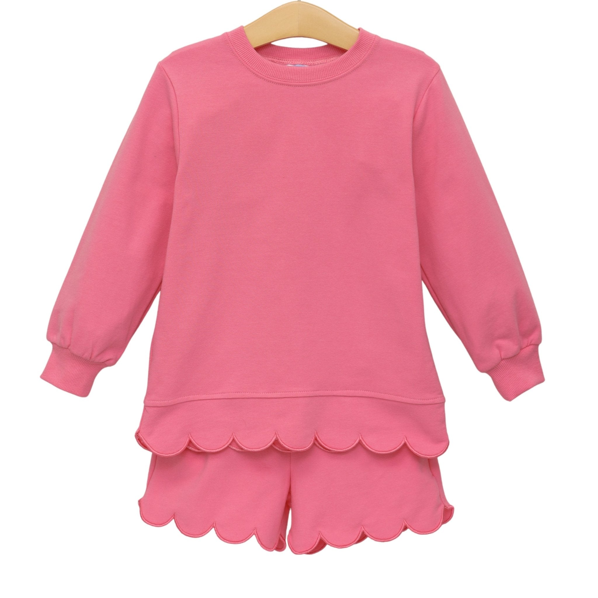 Sophia Scalloped Set - Pink Girls Sets Trotter Street Kids