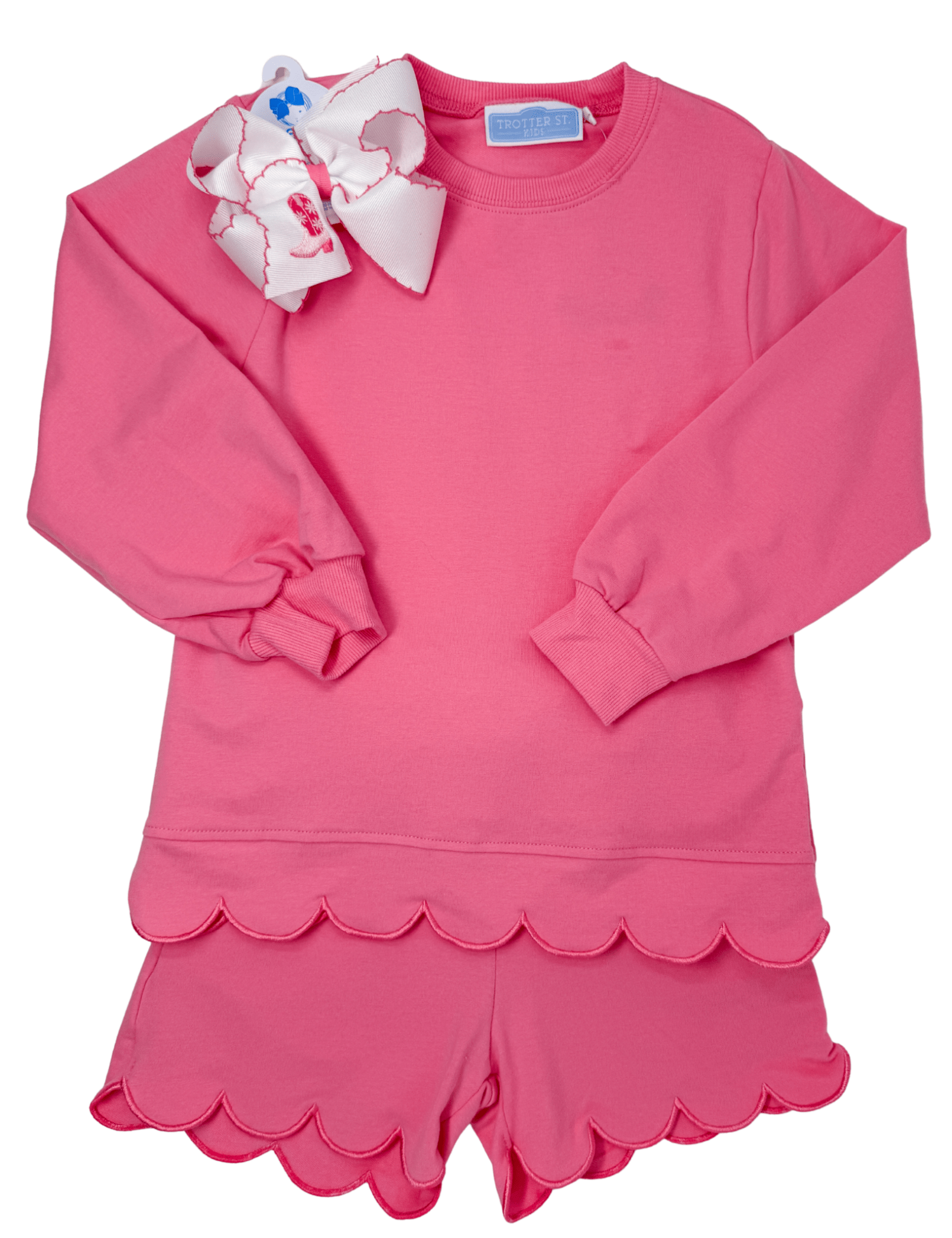 Sophia Scalloped Set - Pink Girls Sets Trotter Street Kids