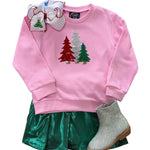Sparkly Christmas Tree Sweatshirt Girls Sweaters + Sweatshirts Emma Jean